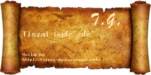 Tiszai Győző névjegykártya